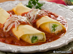 Broccoli and Cheese Manicotti