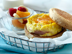 Egg, Canadian Bacon and Cheese Muffin